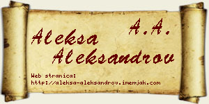Aleksa Aleksandrov vizit kartica